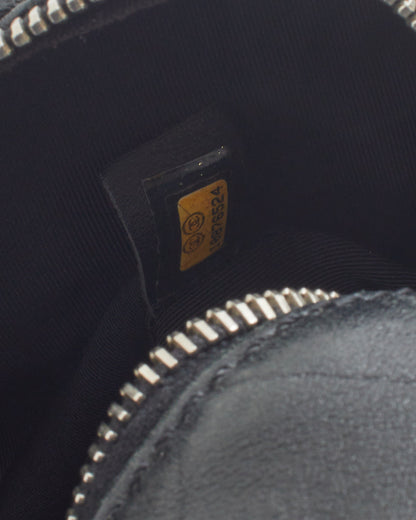 Chanel Black Lambskin Leather Bowler Bag