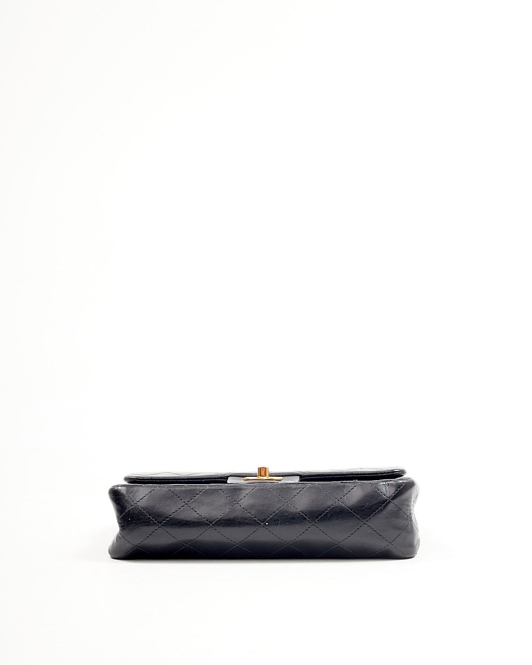 Chanel Black Lambskin 24K Gold Plated Small Classic Double Flap Bag