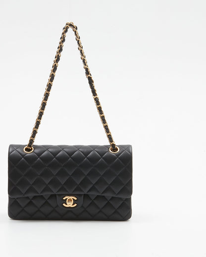 Chanel Black Lambskin Quilted Medium Classic Double Flap Bag