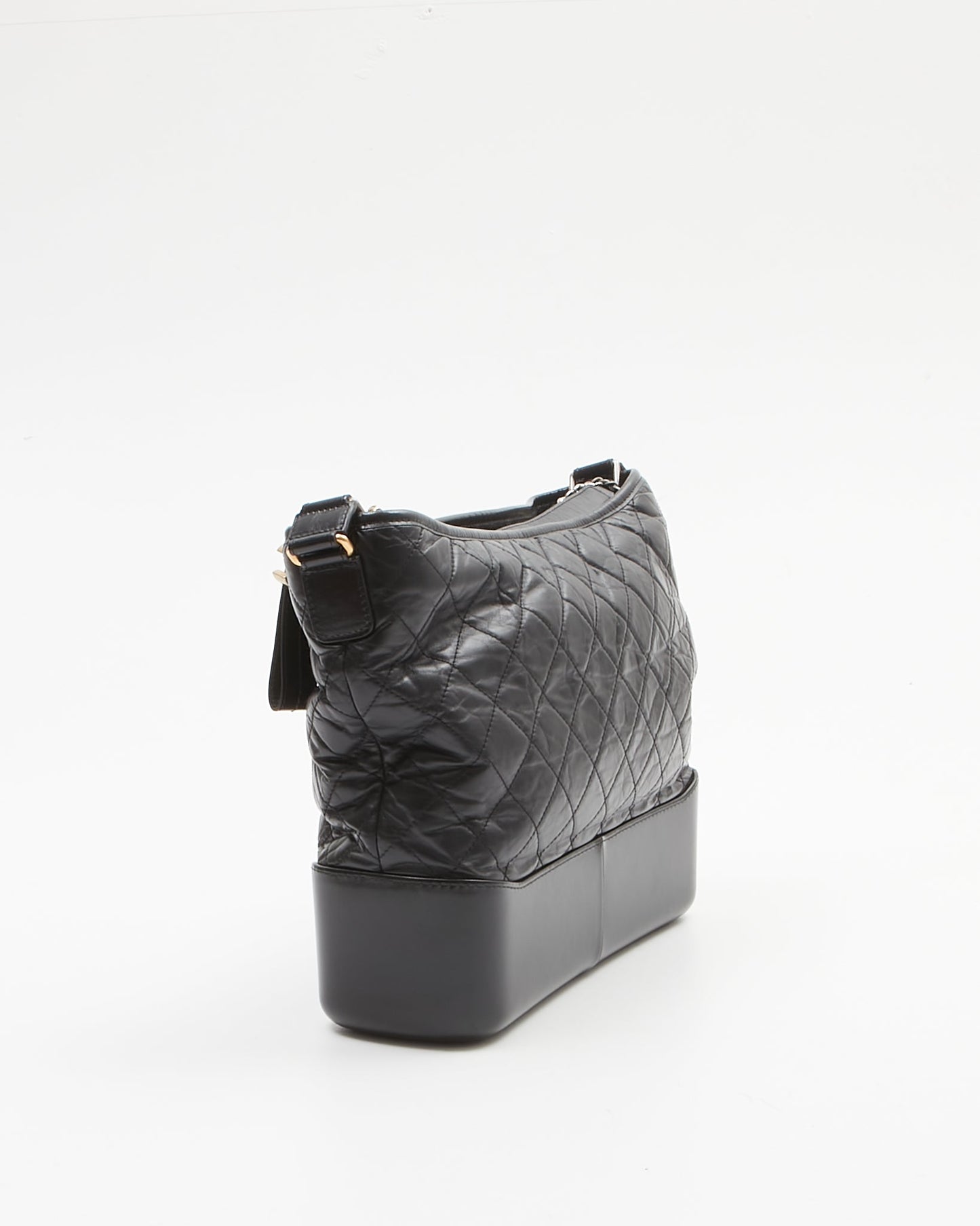 Chanel Black Aged Calfskin Large Hobo Gabrielle Bag