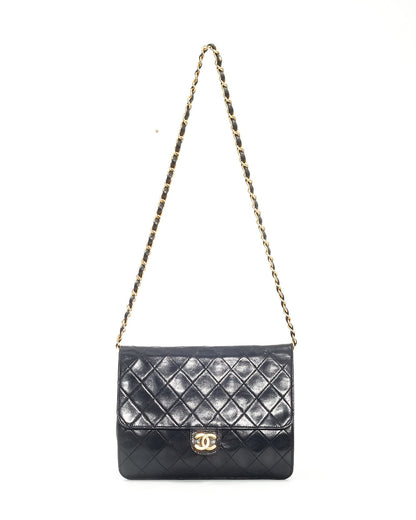 Chanel Black Lambskin Coco Flap Chain Bag