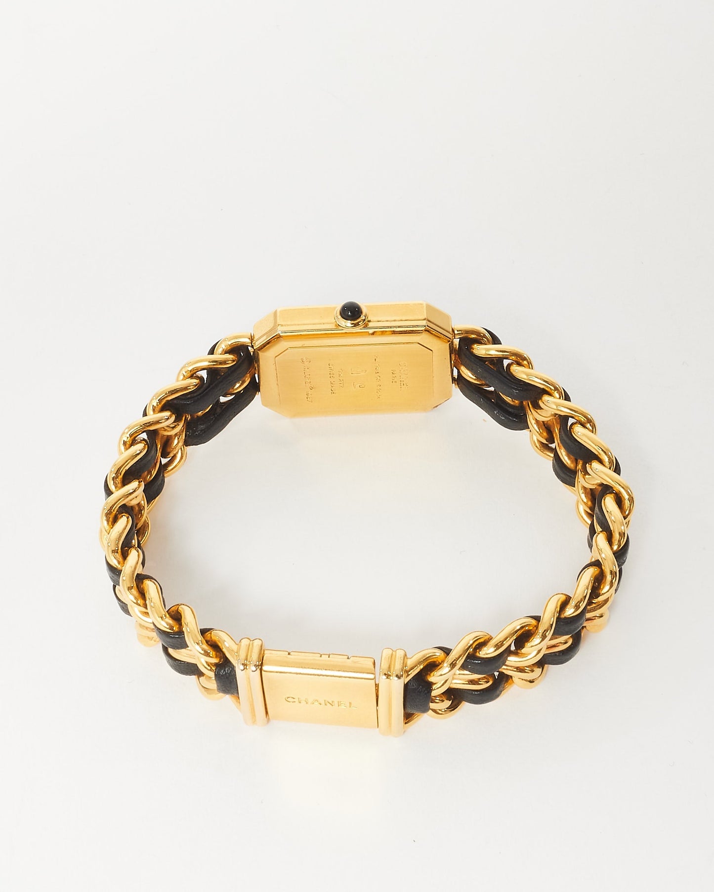 Chanel Gold & Black Leather Première Édition Watch - L