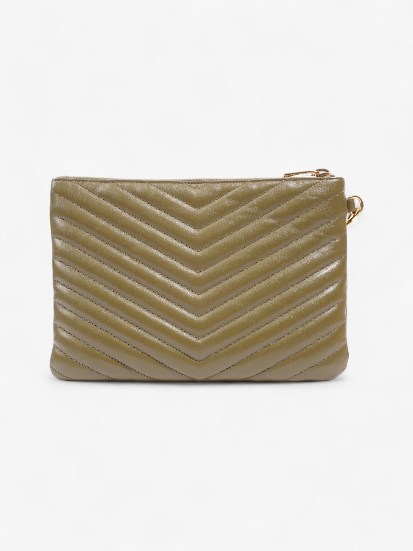 Saint Laurent Cassandra Pouch Khaki Matelasse Leather