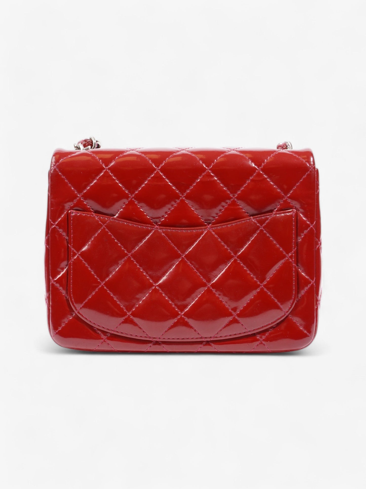 Chanel Classic Square Flap Red Patent Leather Mini