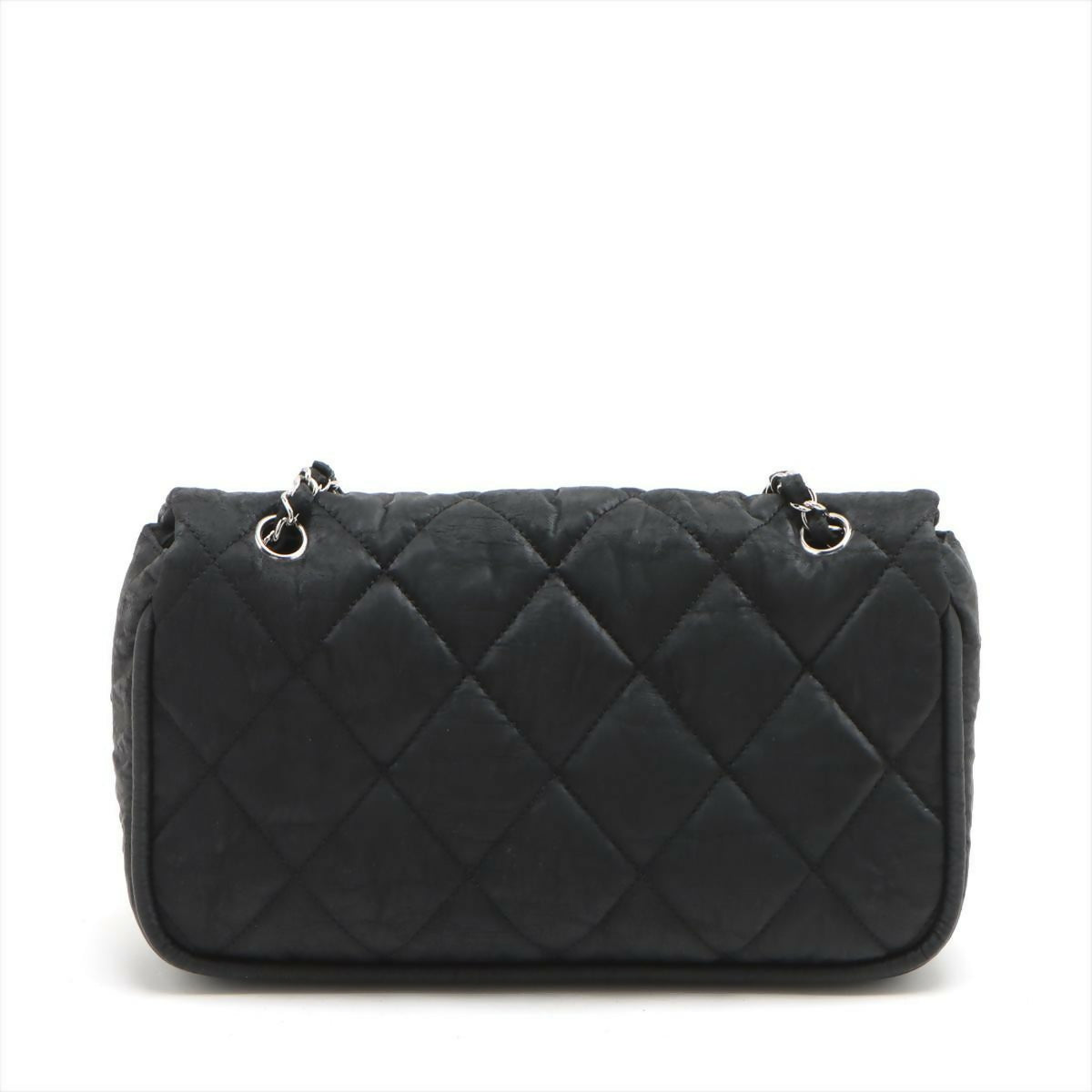 Chanel Matelasse Chain Shoulder Bag Half Shoulder Coco Mark Cotton Black Silver Hardware