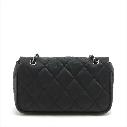 Chanel Matelasse Chain Shoulder Bag Half Shoulder Coco Mark Cotton Black Silver Hardware