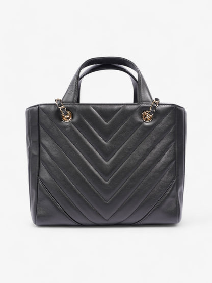 Chanel Shopping Tote Black Calfskin Leather Small
