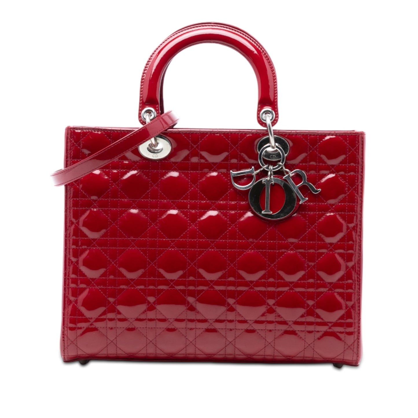 Dior Lady Dior Cannage Red Handbag Style 3