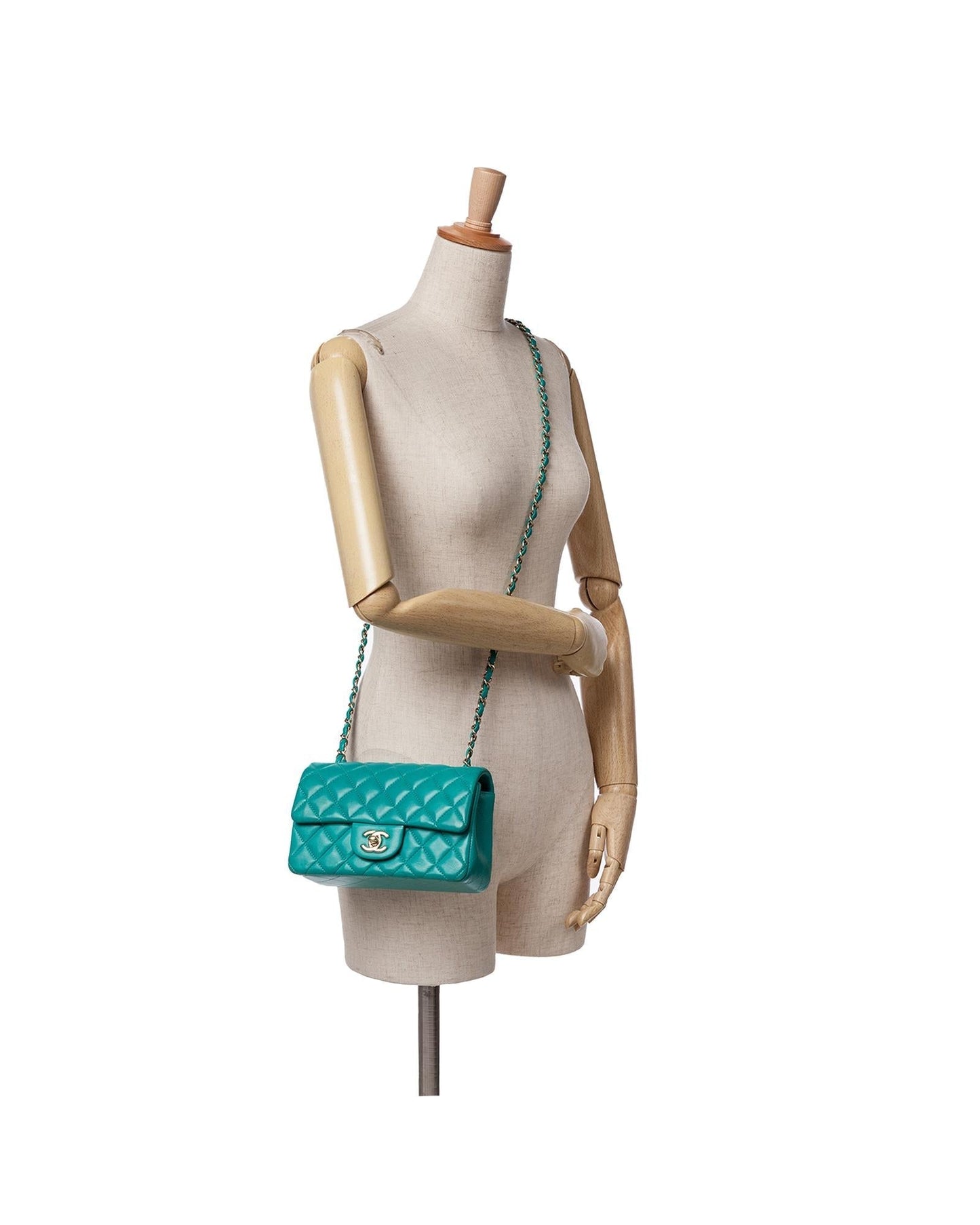 Mini Rectangular Classic Lambskin Crossbody Bag with Chain Strap