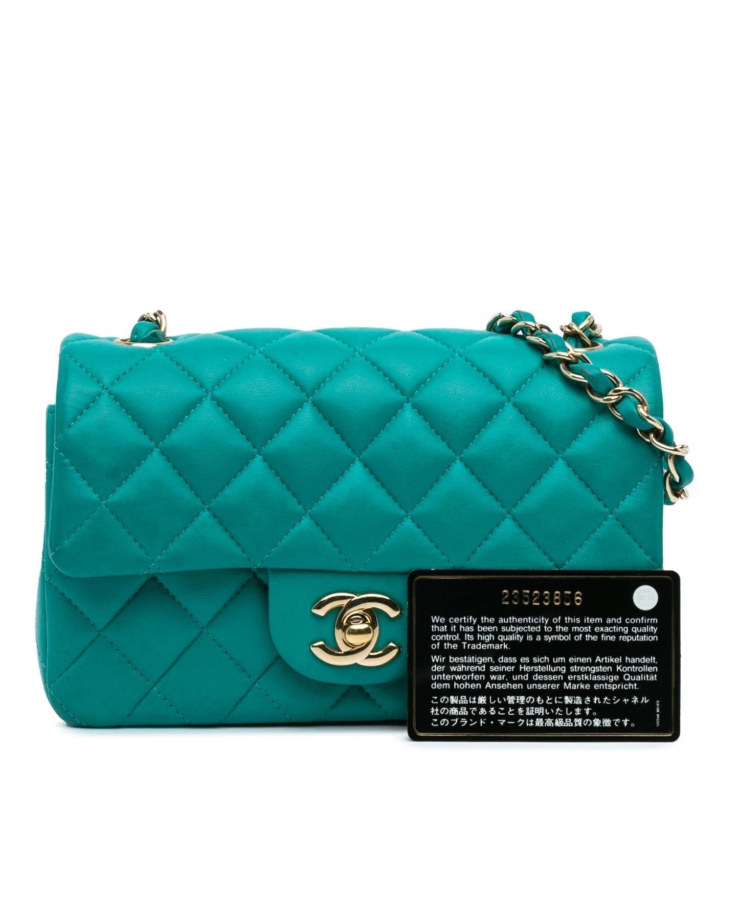 Mini Rectangular Classic Lambskin Crossbody Bag with Chain Strap
