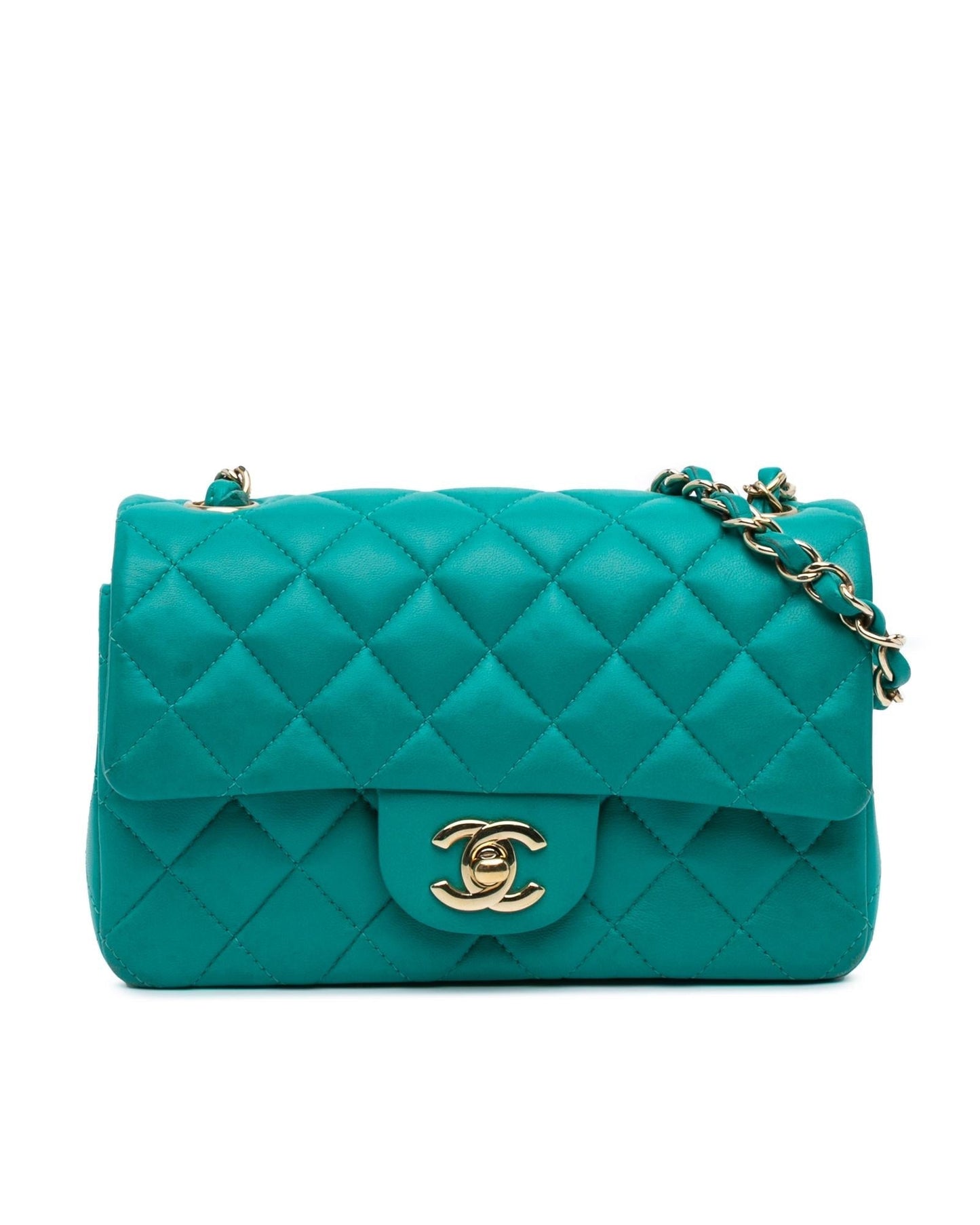 Mini Rectangular Classic Lambskin Crossbody Bag with Chain Strap