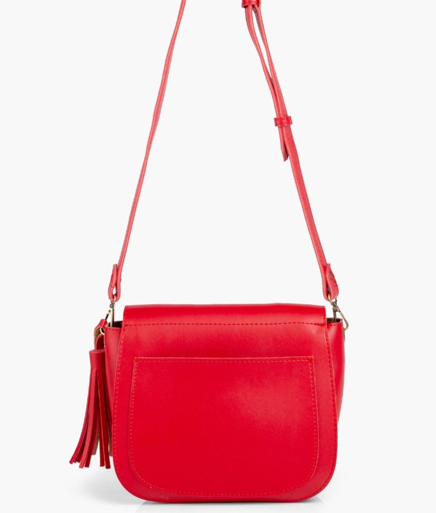 Red foldover saddle bag