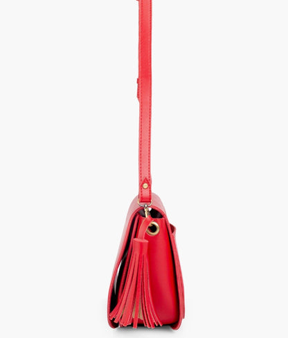 Red foldover saddle bag