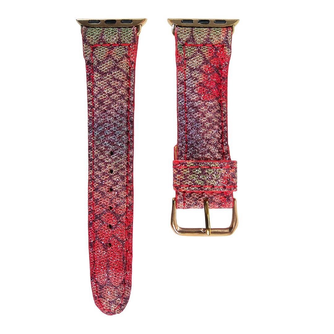 Red Snake Apple Watch Band Glitter