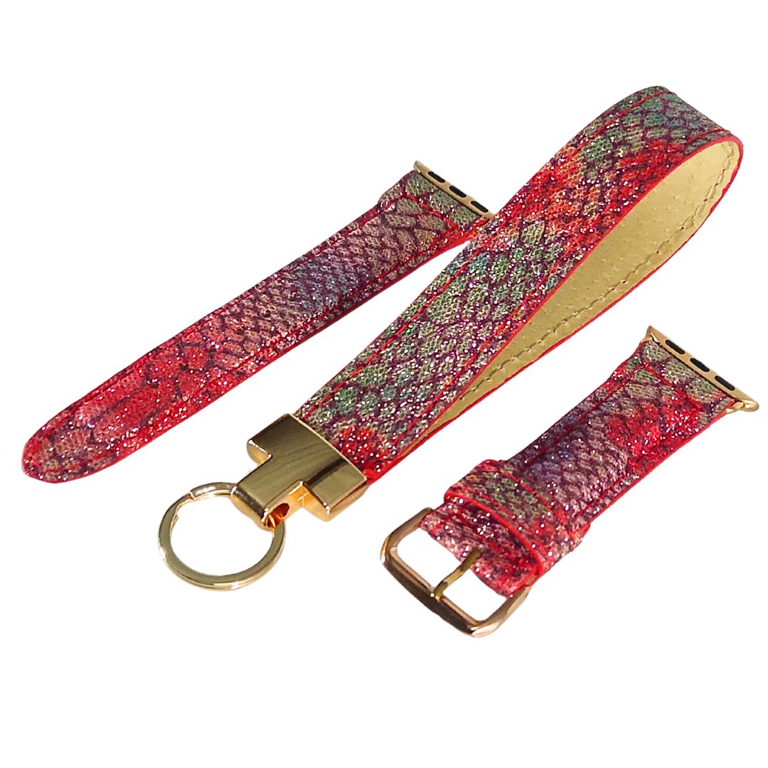Red Snake Apple Watch Band Glitter