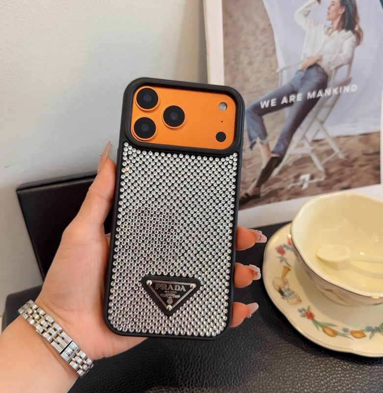 Rhinestone Prada Phone Case Iphone 13-17 / Pro / Pro Max / 18 Pro / 18 Pro Max