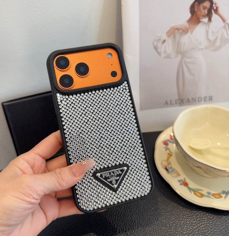 Rhinestone Prada Phone Case Iphone 13-17 / Pro / Pro Max / 18 Pro / 18 Pro Max