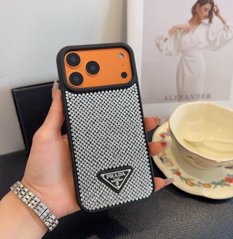 Rhinestone Prada Phone Case Iphone 13-17 / Pro / Pro Max / 18 Pro / 18 Pro Max