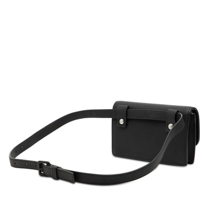 Black Dior Ultramatte Saddle Belt Bag