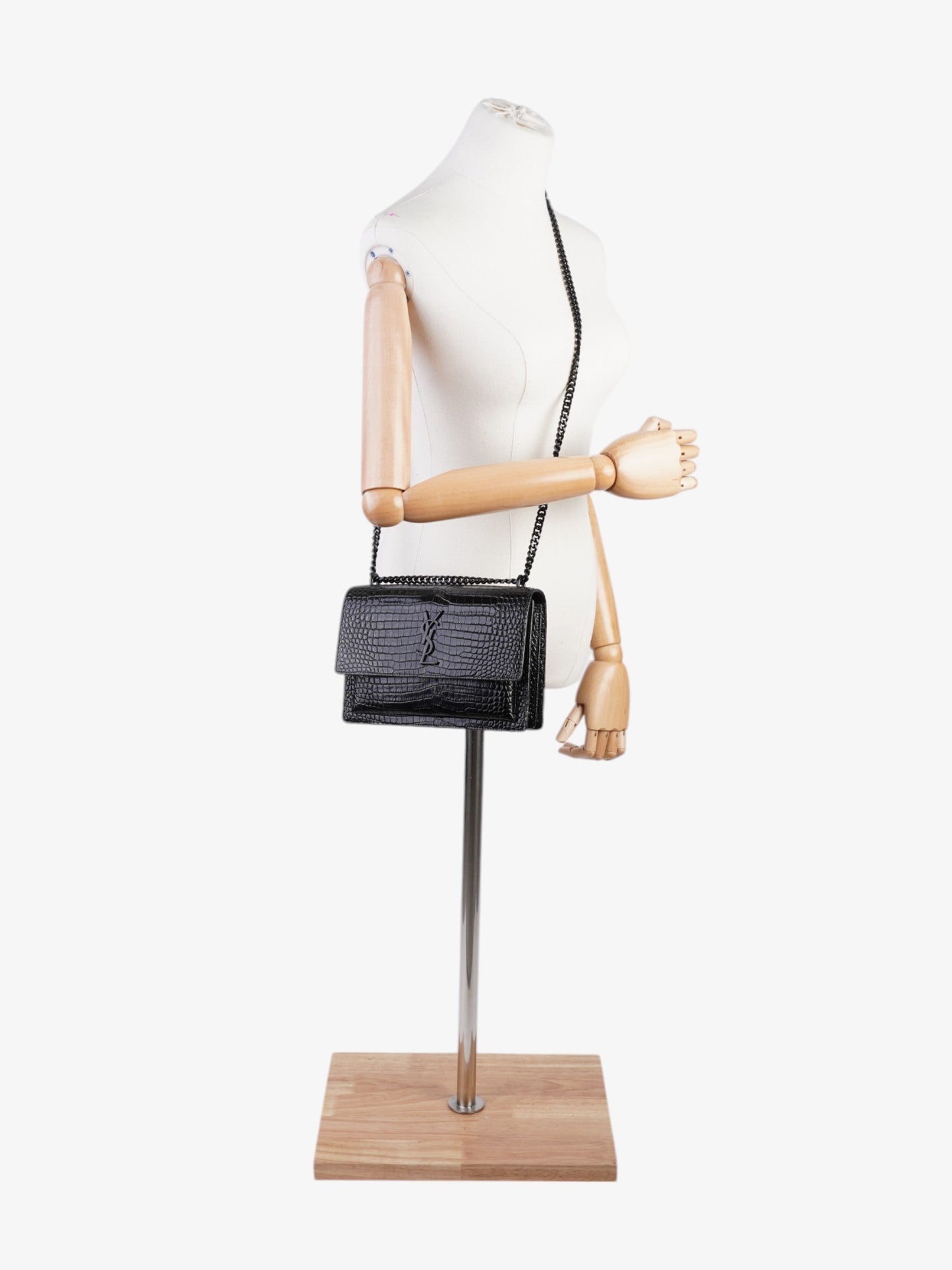 Saint Laurent Sunset Leather Black Shoulder Bag Style 12