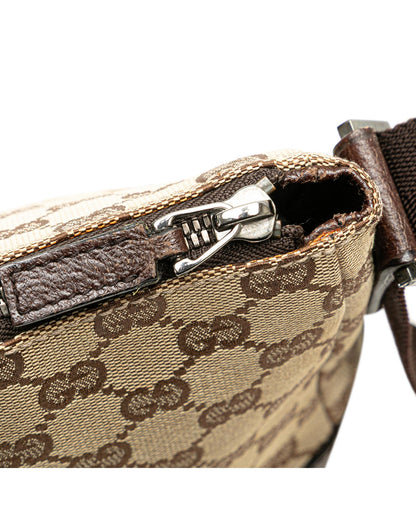 Canvas Crossbody Bag with Leather Trim and Adjustable Strap