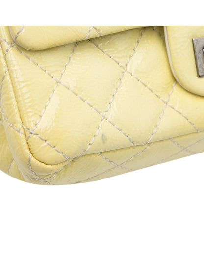 Mini Reissue 2.55 Patent Double Flap Quilted Crossbody Bag with Chain Straps