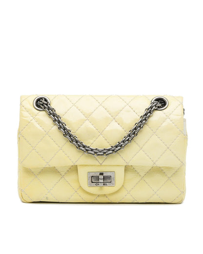 Mini Reissue 2.55 Patent Double Flap Quilted Crossbody Bag with Chain Straps