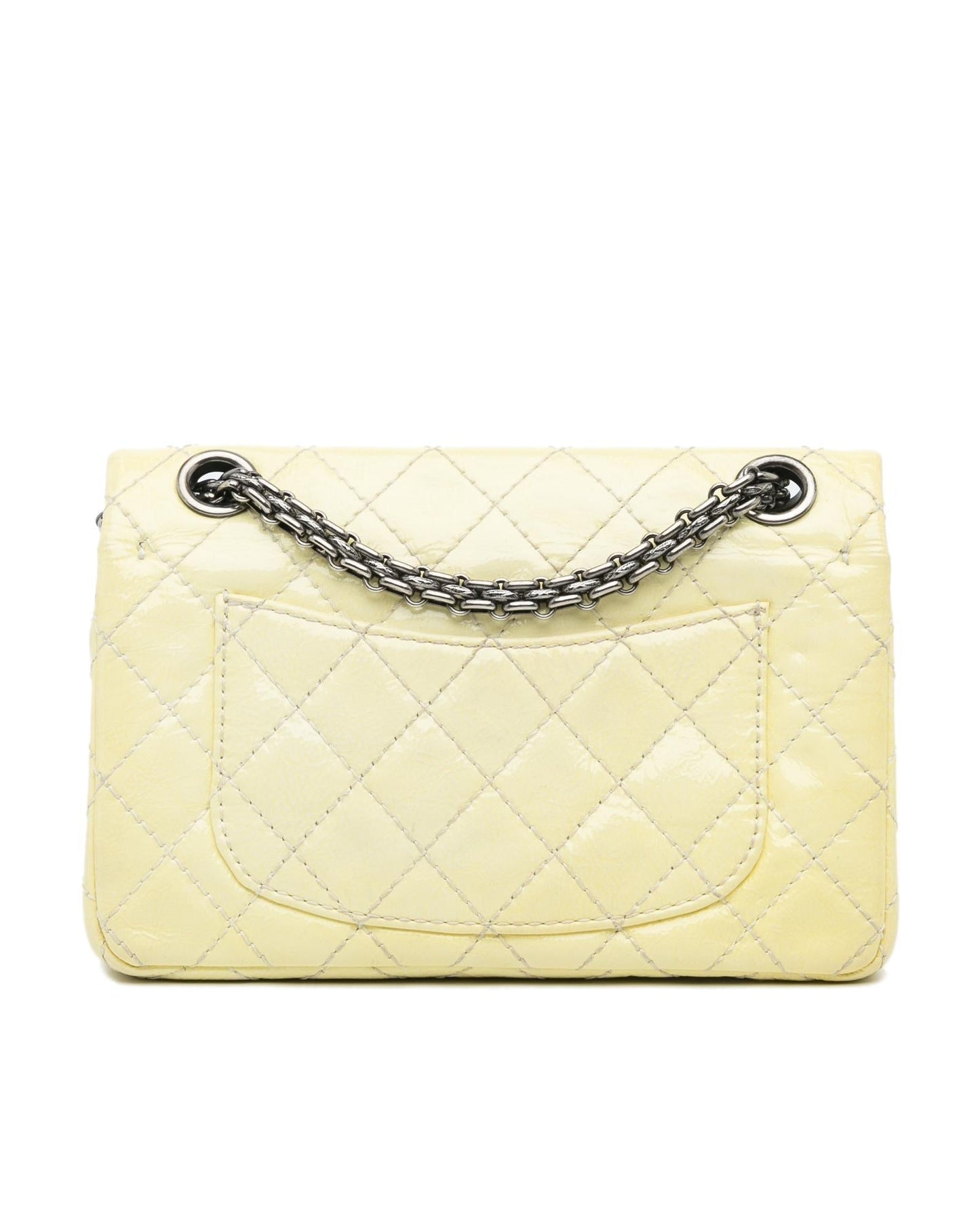 Mini Reissue 2.55 Patent Double Flap Quilted Crossbody Bag with Chain Straps