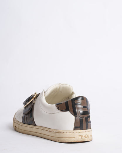 Fendi brown logo belt sneakers