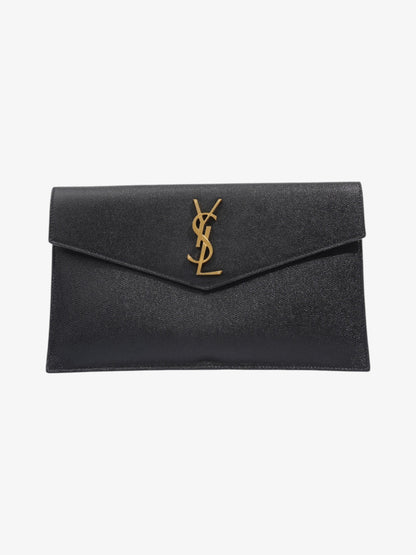 Saint Laurent Uptown Leather Black Clutch Style 3