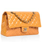 Chanel Classic Flap Patent Leather Silver Shoulder Bag