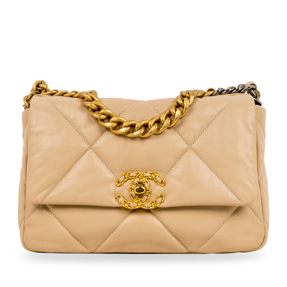 Chanel Chanel 19 Lambskin Gold Shoulder Bag Style 28