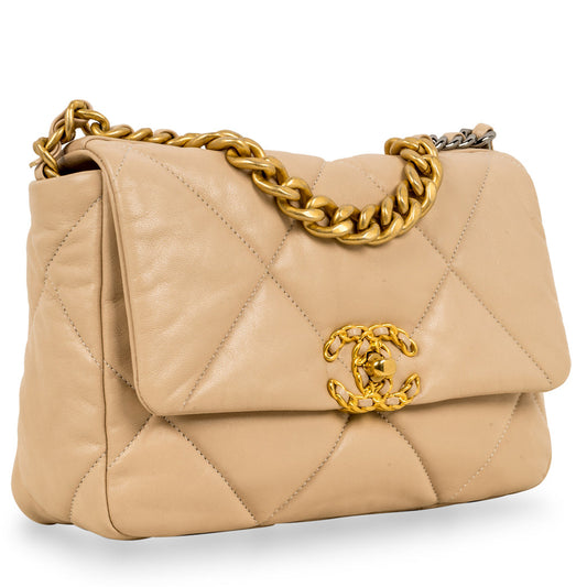 Chanel Chanel 19 Lambskin Gold Shoulder Bag Style 28