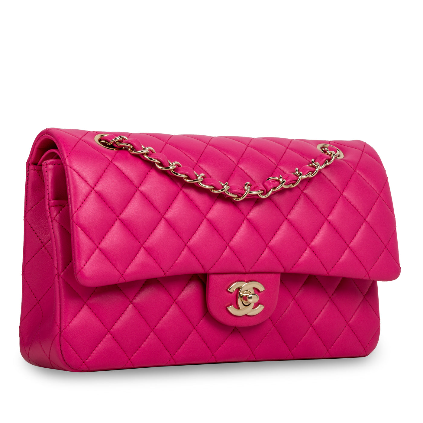 Chanel Classic Flap Lambskin Gold Shoulder Bag Style 39