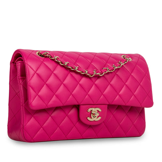 Chanel Classic Flap Lambskin Gold Shoulder Bag Style 39