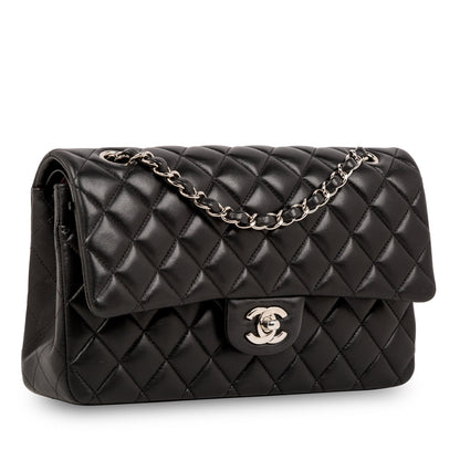 Chanel Classic Flap Lambskin Black Shoulder Bag Style 123