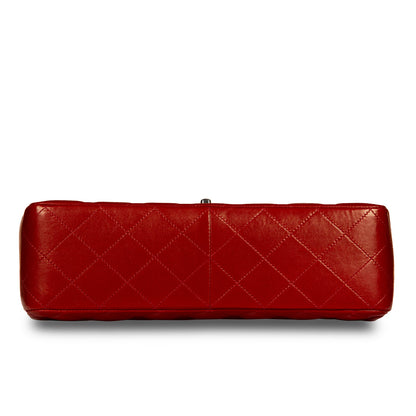Chanel Classic Flap Lambskin Silver Shoulder Bag Style 12