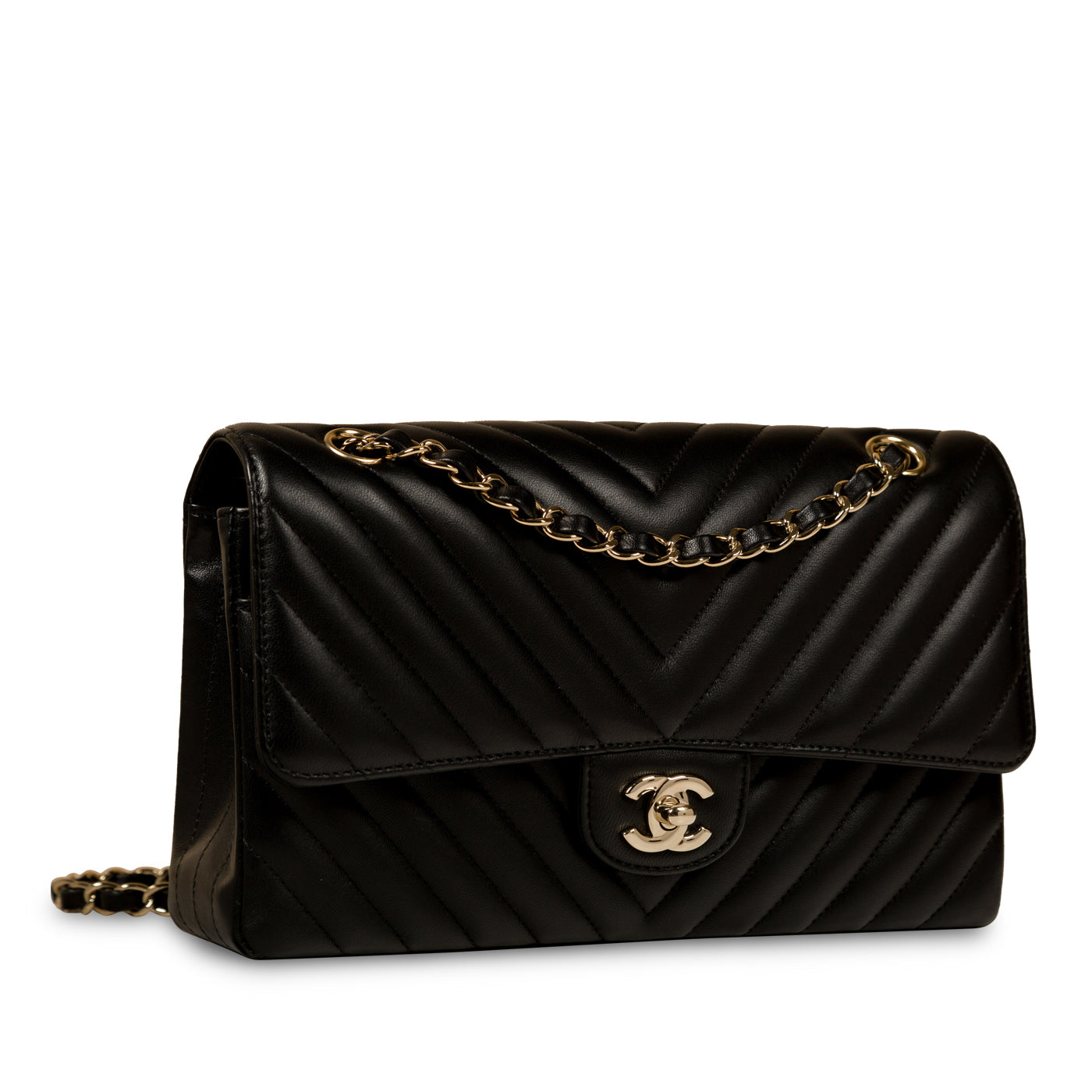 Chanel Classic Flap Lambskin Black Shoulder Bag Style 119