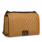 Chanel Boy Bag Lambskin Silver Shoulder Bag Lambskin