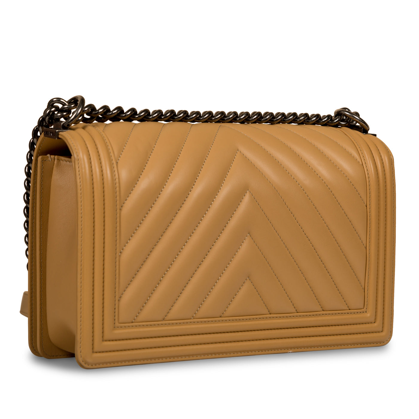 Chanel Boy Bag Lambskin Silver Shoulder Bag Lambskin