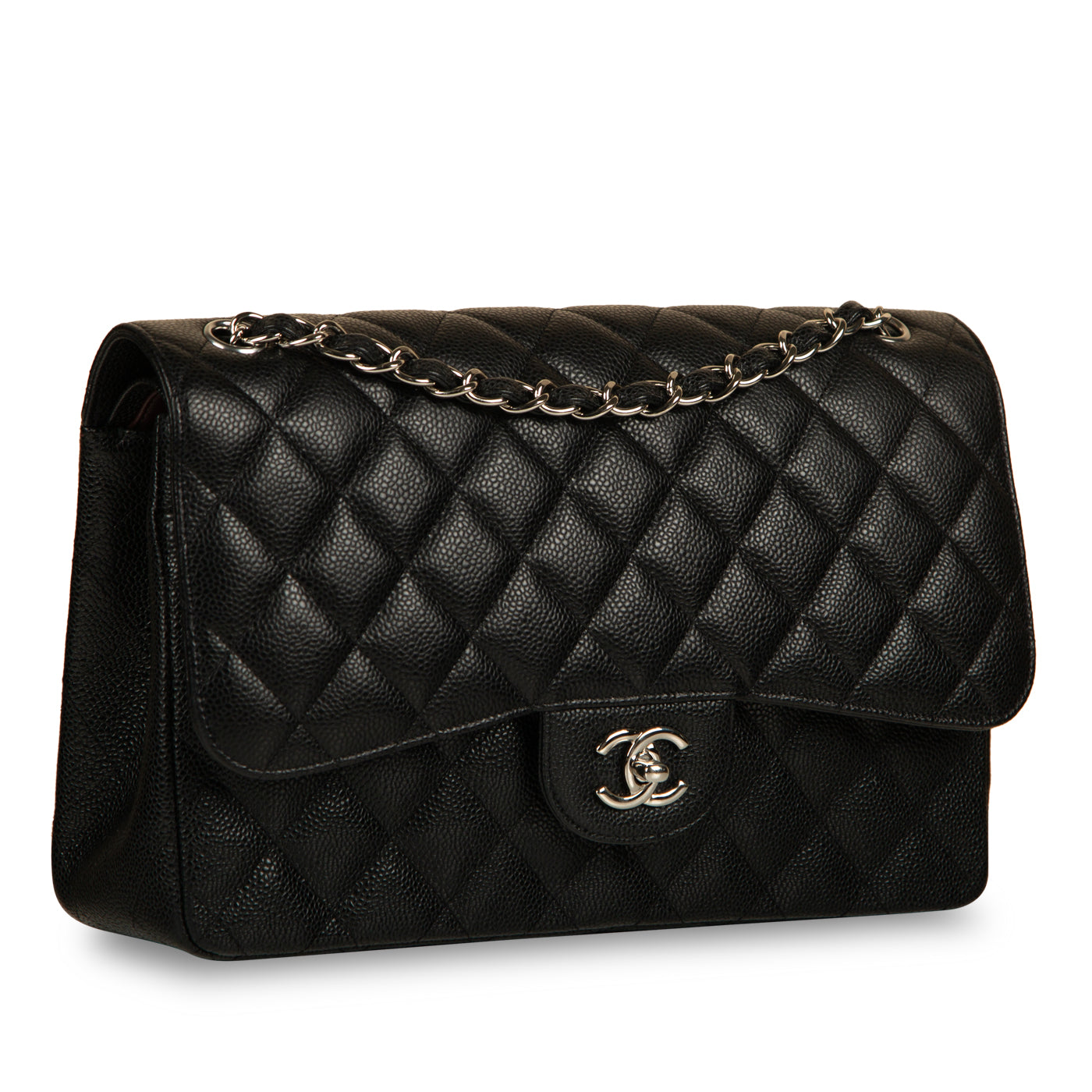 Chanel Classic Flap Caviar Black Shoulder Bag Style 25