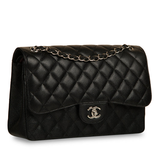 Chanel Classic Flap Caviar Black Shoulder Bag Style 25