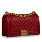 Chanel Boy Bag Lambskin Gold Shoulder Bag Style 10