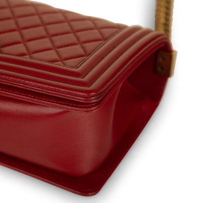 Chanel Boy Bag Lambskin Gold Shoulder Bag Style 10