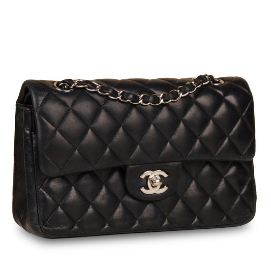 Chanel Classic Flap Lambskin Black Shoulder Bag Style 259
