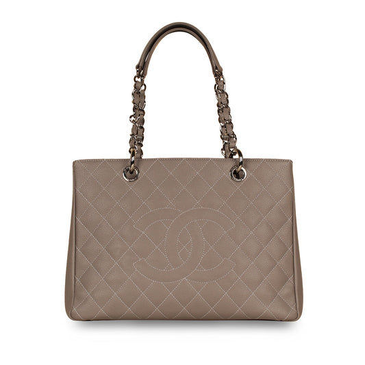 Chanel Timeless Caviar Silver Tote Bag Style 5