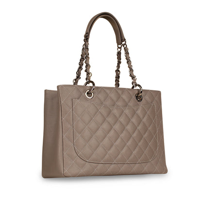 Chanel Timeless Caviar Silver Tote Bag Style 5