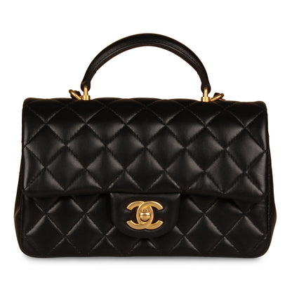 Chanel Classic Flap Lambskin Black Shoulder Bag Style 340