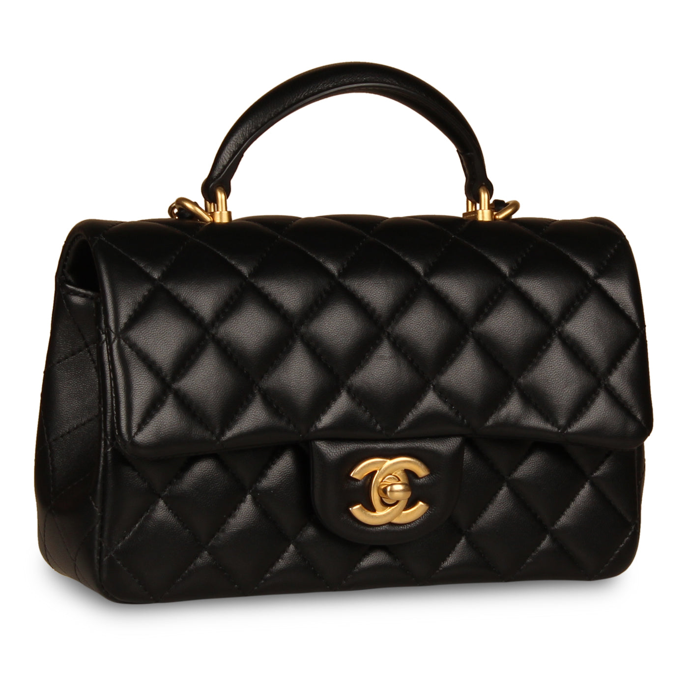 Chanel Classic Flap Lambskin Black Shoulder Bag Style 340