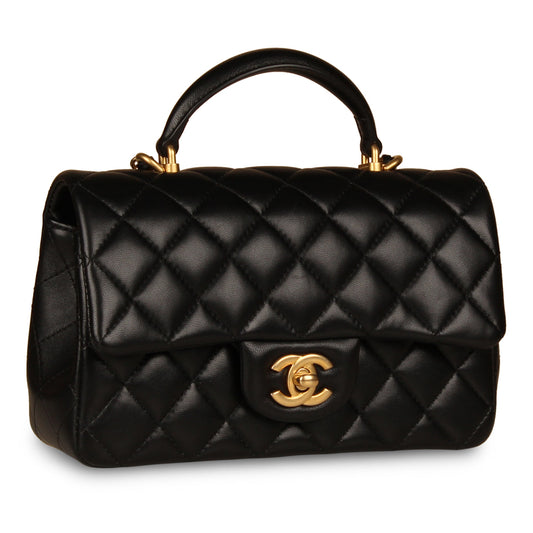 Chanel Classic Flap Lambskin Black Shoulder Bag Style 340